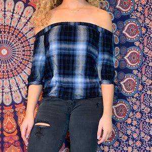 super cute plaid strapless top